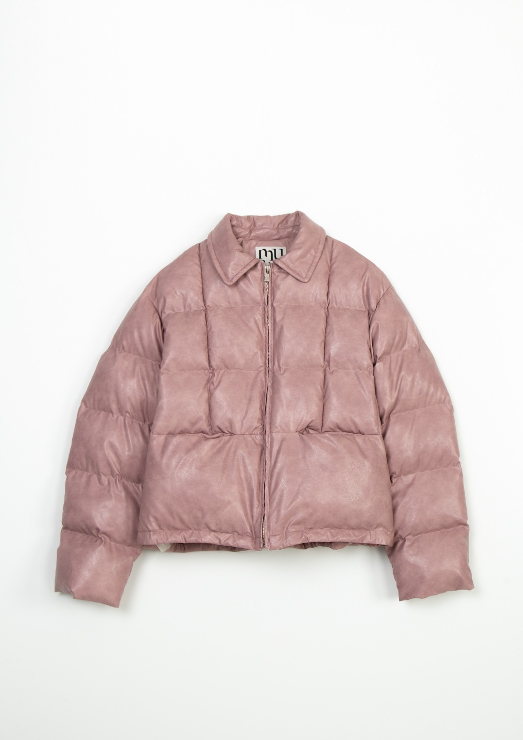 [End Sale]Mused Crop Down Puffer - Pink Leather