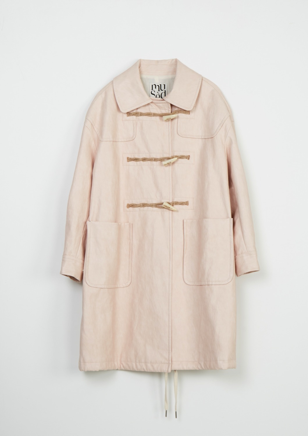 [End Sale]여자친구 예린 착용 Lave De Duffle coat - Pale Pink Leather