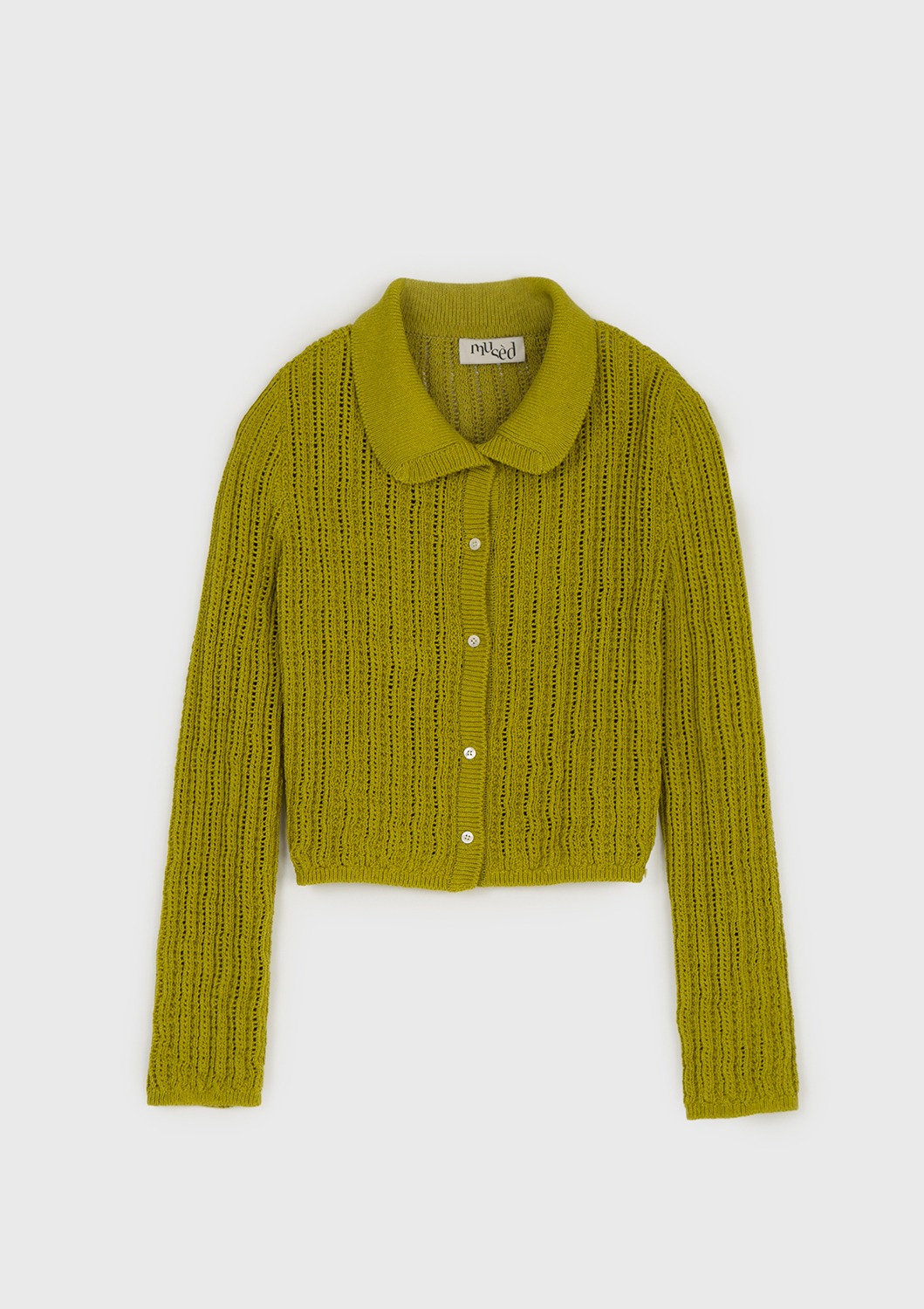 [1차 재입고, 조이현 착용]Sea Foam Crochet Cardigan - Lime