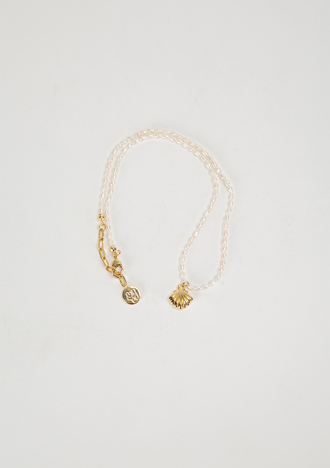 Fresh-water pearl seashell necklace