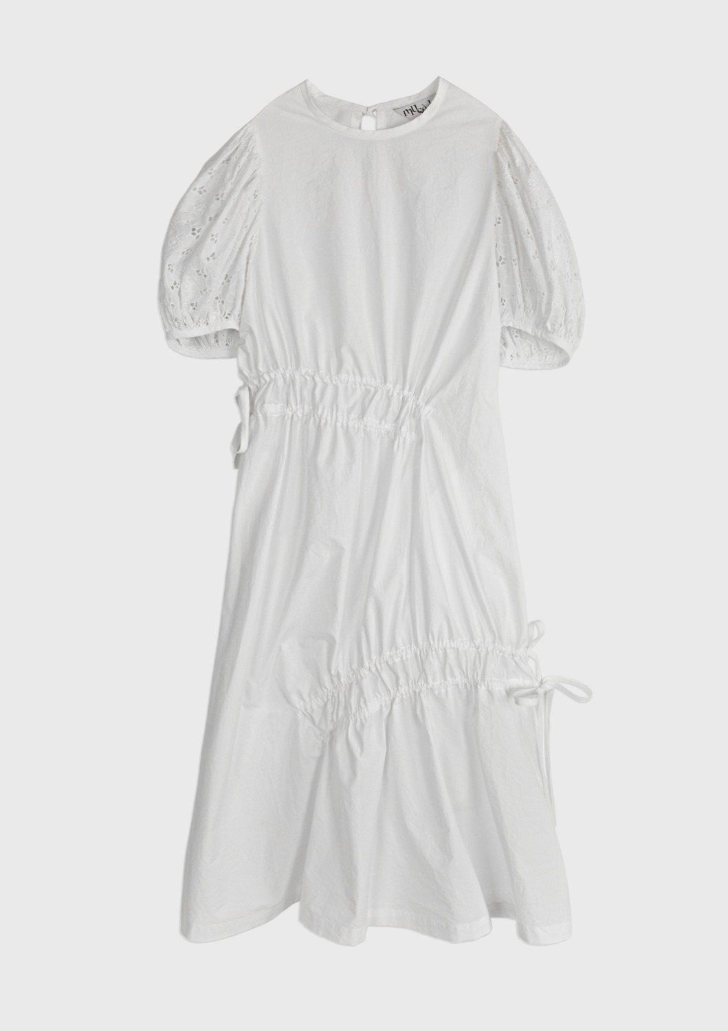 Mused Puff Sleeve Midi Dress - White