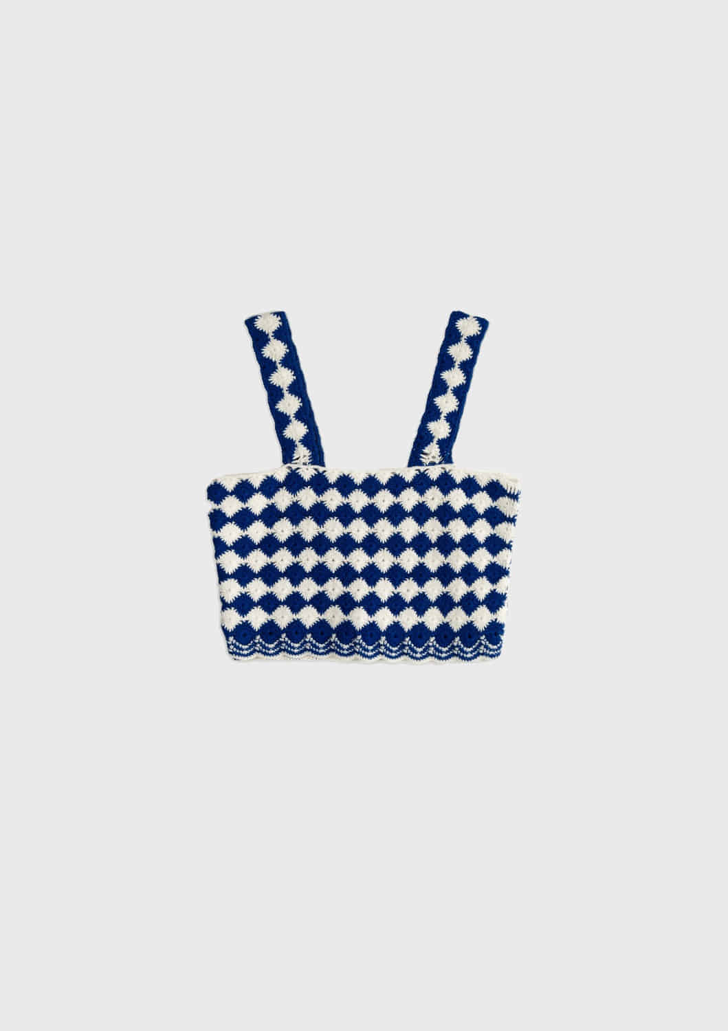 [윤아 착용] Mused Handmade Crochet Top - R/Blue White