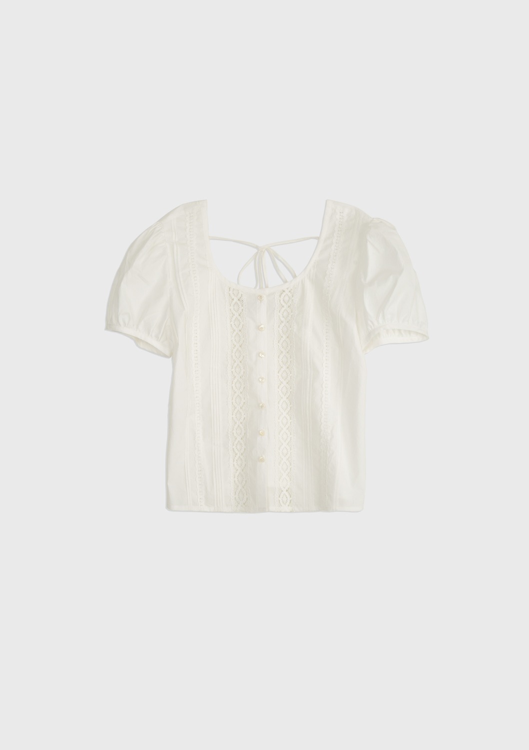 Mused Lace Pintuck Blouse - White