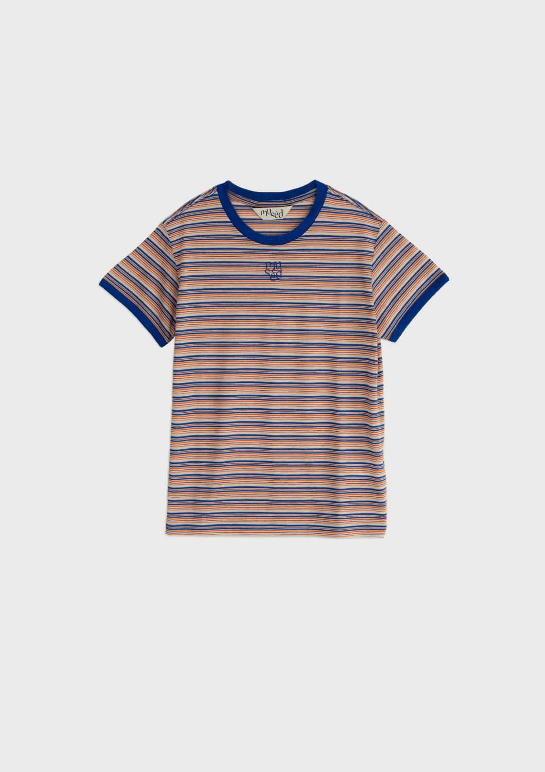 Contrast Rib Patched T-shirts - Stripe