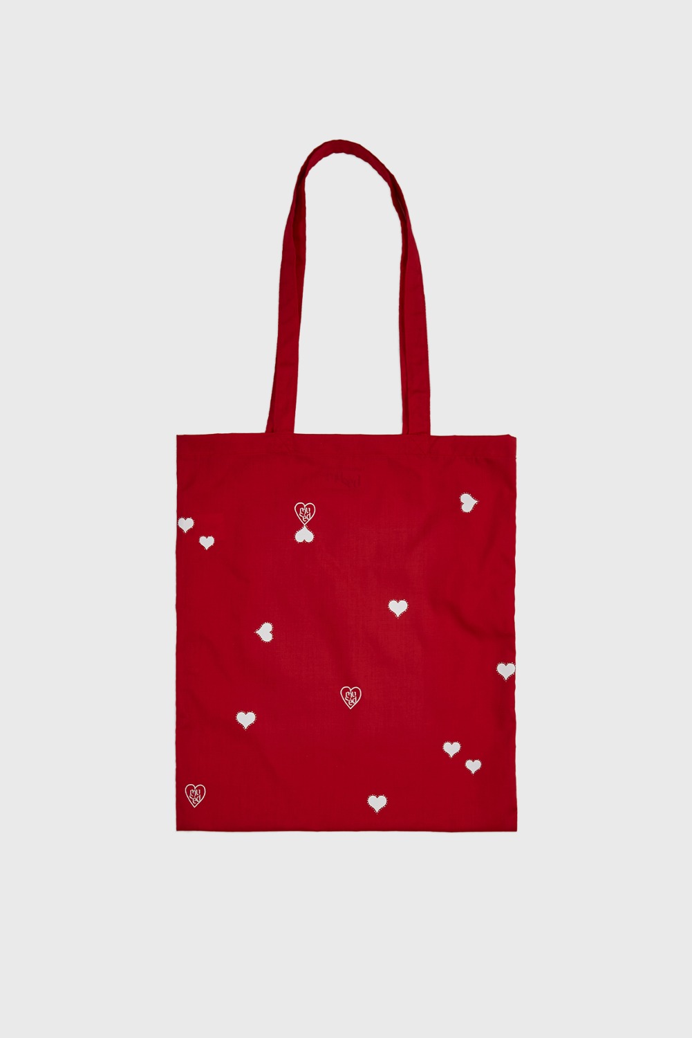 Mused Hand Drawing Heart Cotton Bag - Red