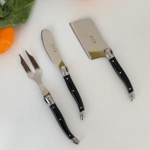 Black Cheese cutter, Cheese fork, Butter spread Laguiole