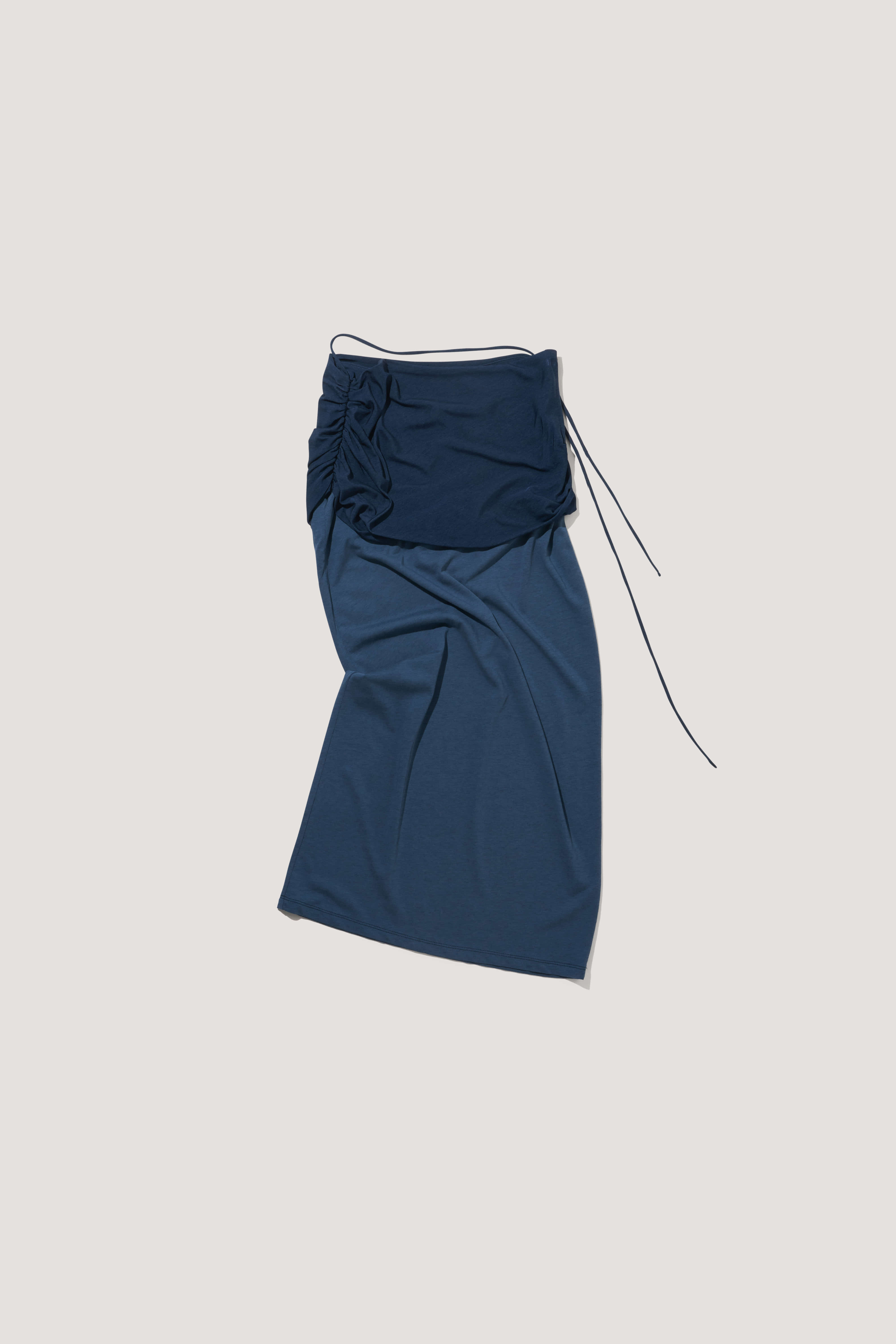 Double-Layered Shirring Skirt [cobalt blue]