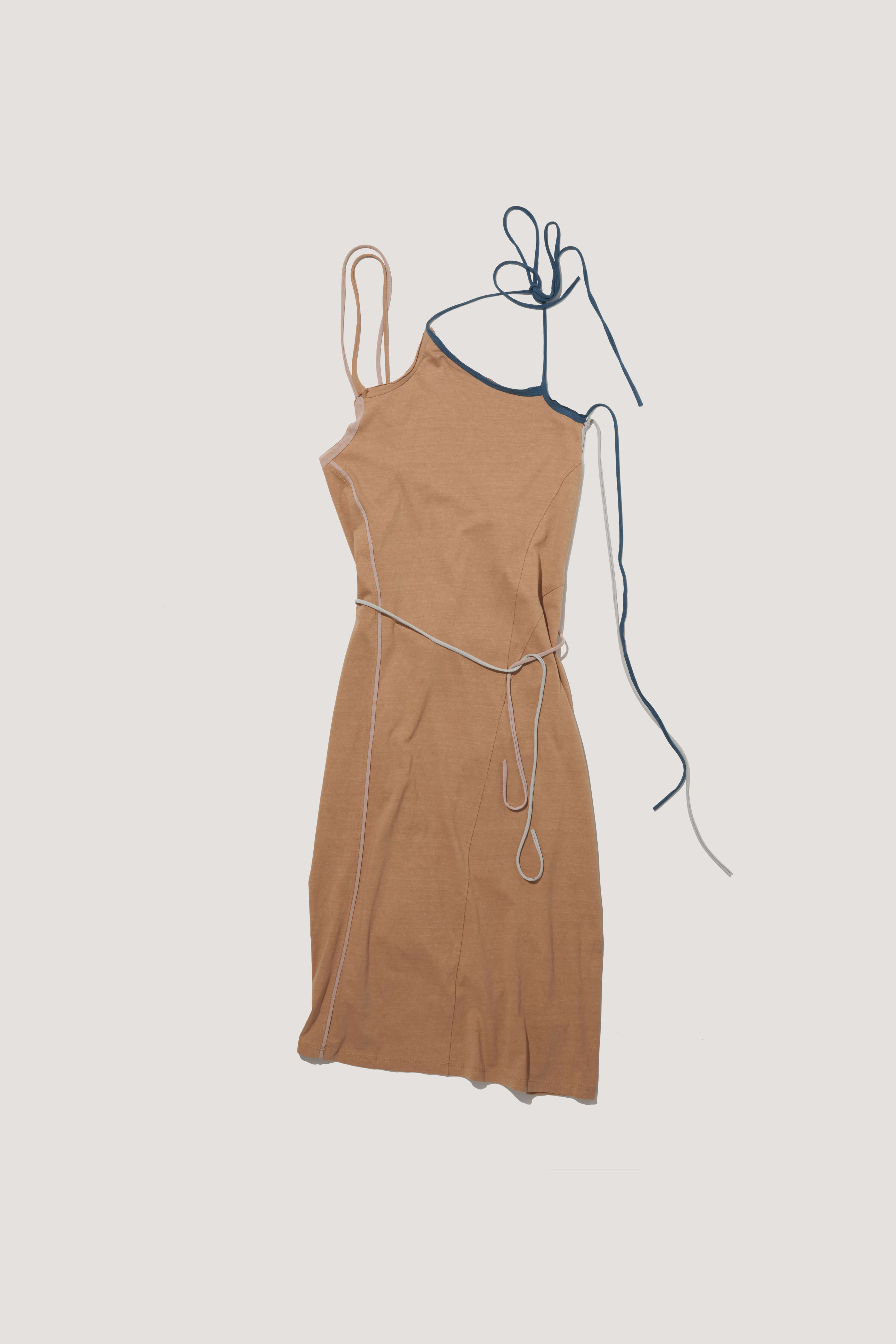 Color-Blocked Apron Layering Dress