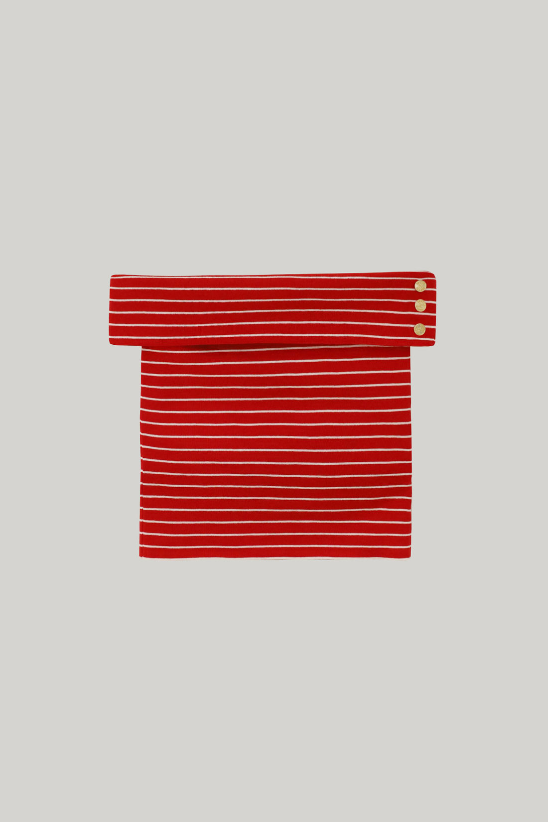 Hans Off-Shoulder Knit Top (Red Stripe)