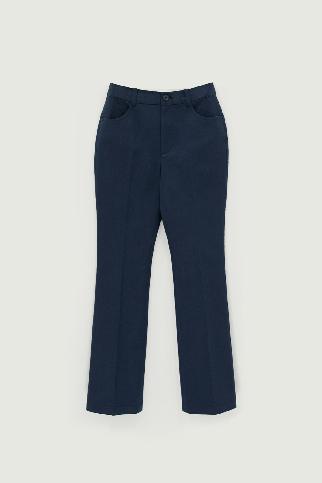 Semi-flared Cotton Pants (Deep Navy)