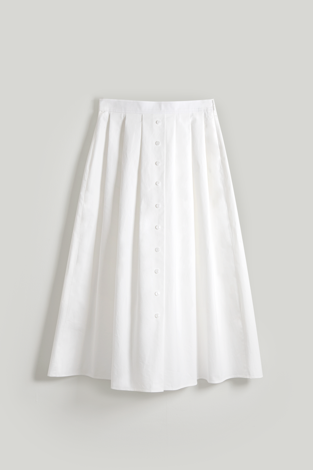Button-detail Full Skirt (3 colors)