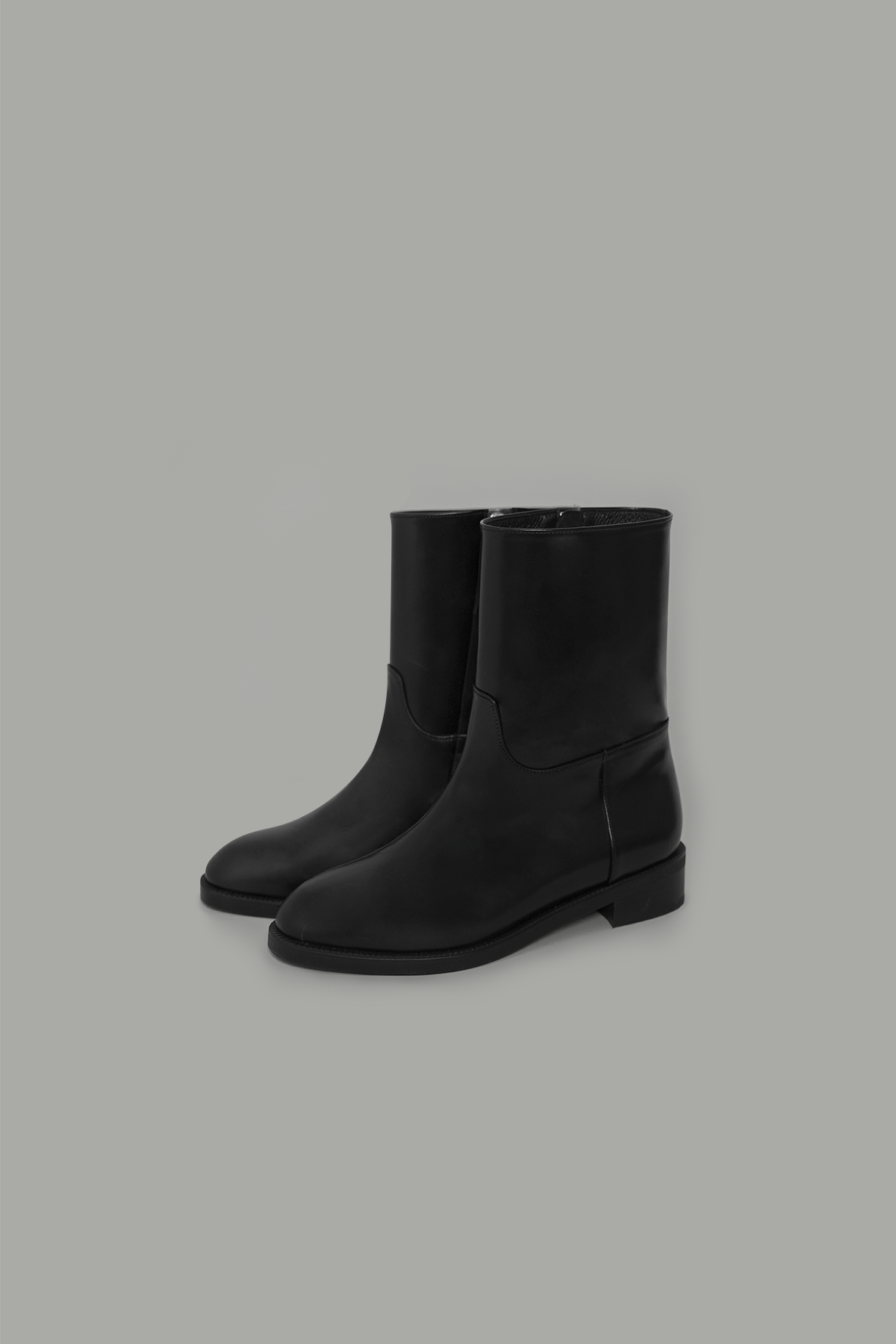 Margaux Leather Half Boots (Black)