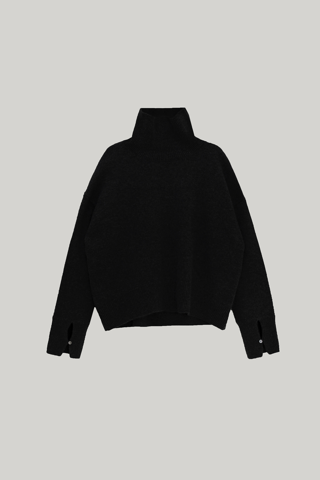 Becky Cashmere 100% High-neck Sweater (Black)