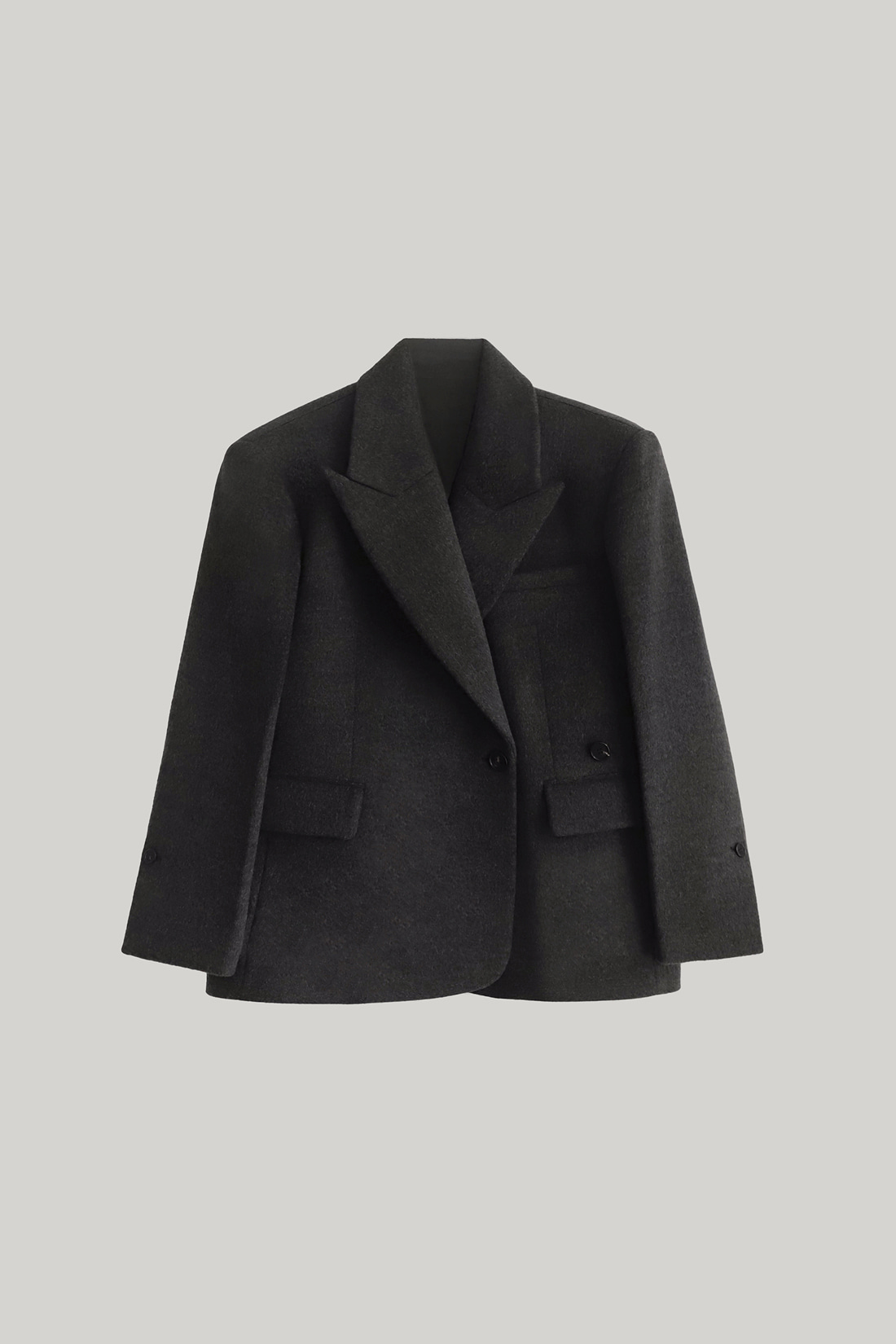 [LIMITED]  Prince Cashmere Half Jacket (Charcoal)