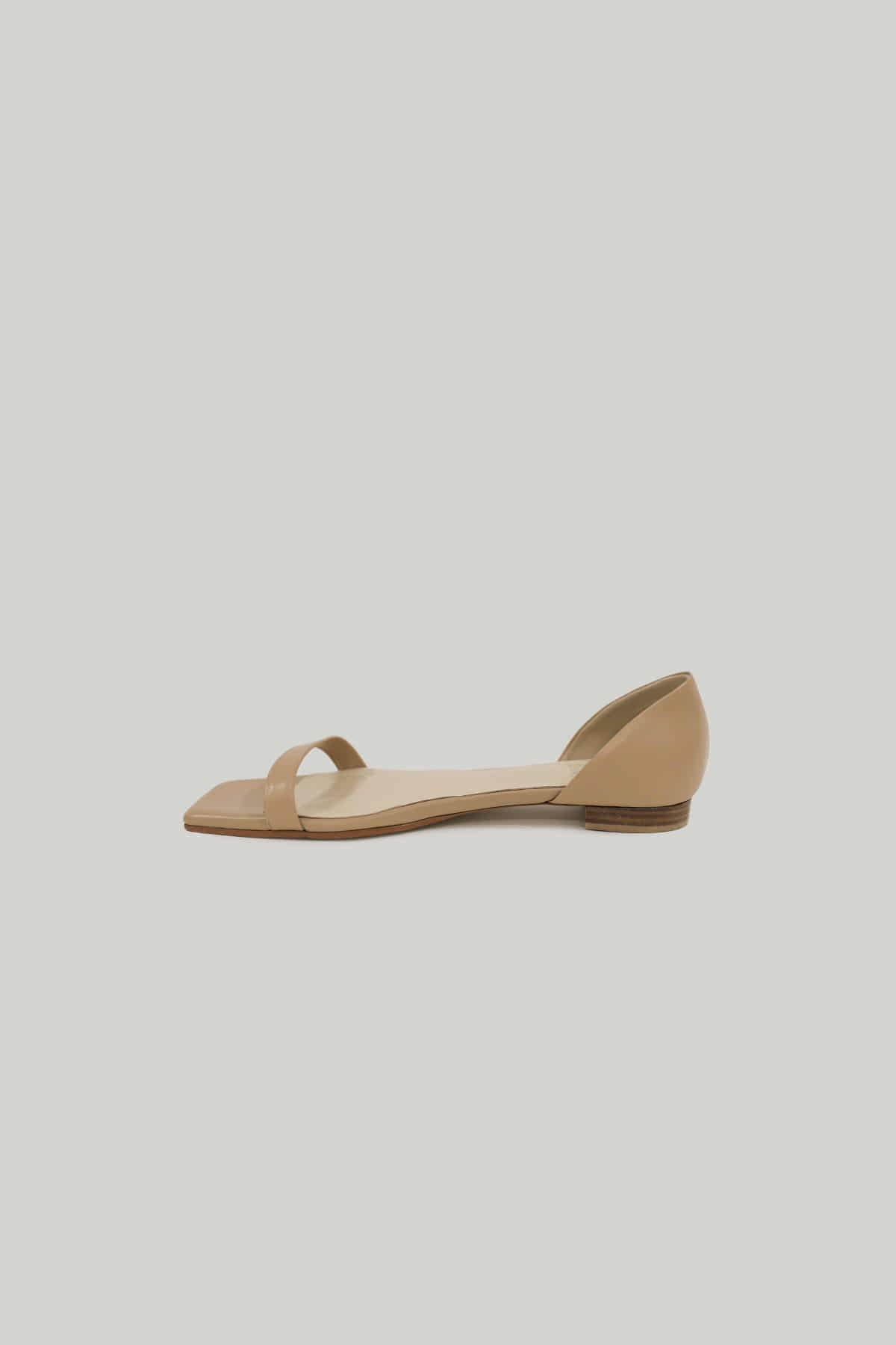 Aurora Leather Flat Sandals (Beige)