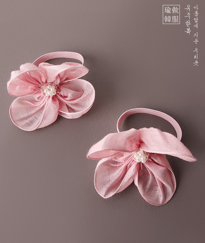 꽃신발등밴드'쉬폰플라워'pink