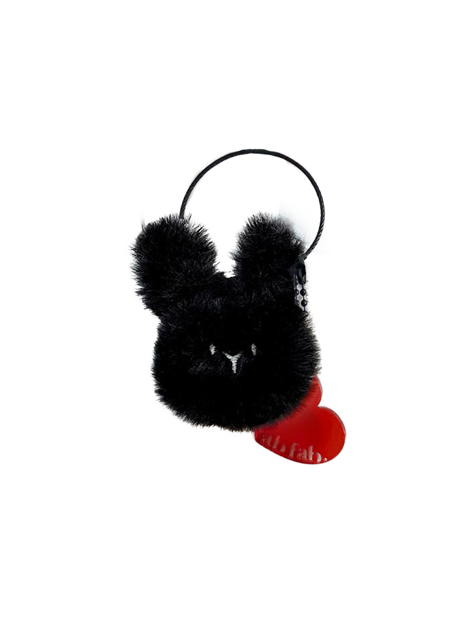 mini bunny key ring ( Black )