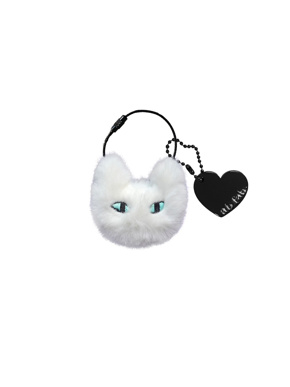 myam-mi key ring ( White mint cat )
