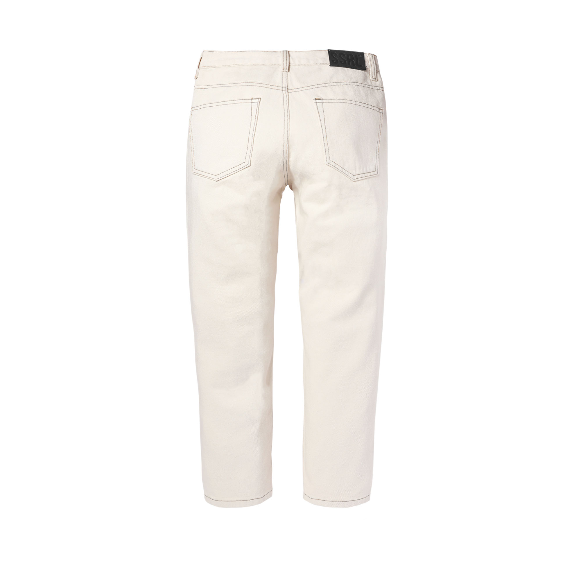 tapered crop jeans / ivory