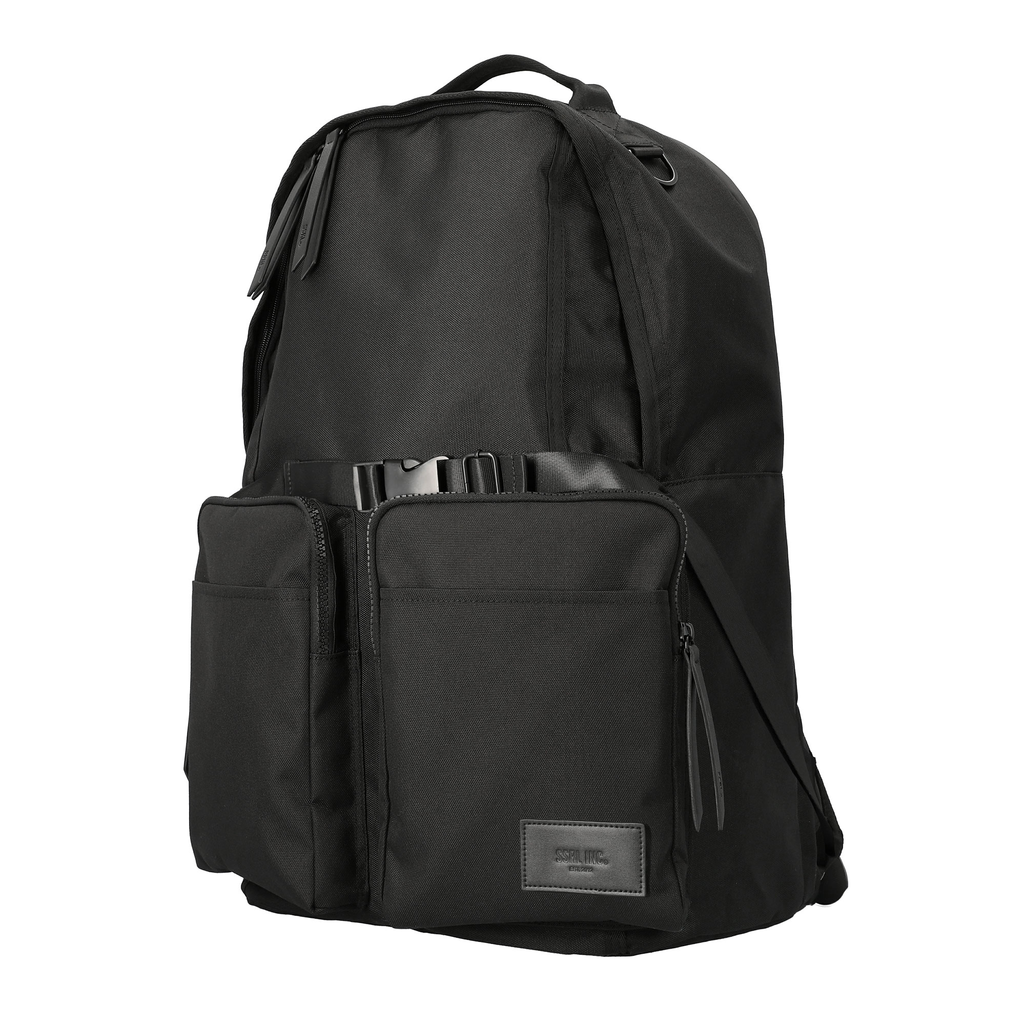 dual pocket backpack / black