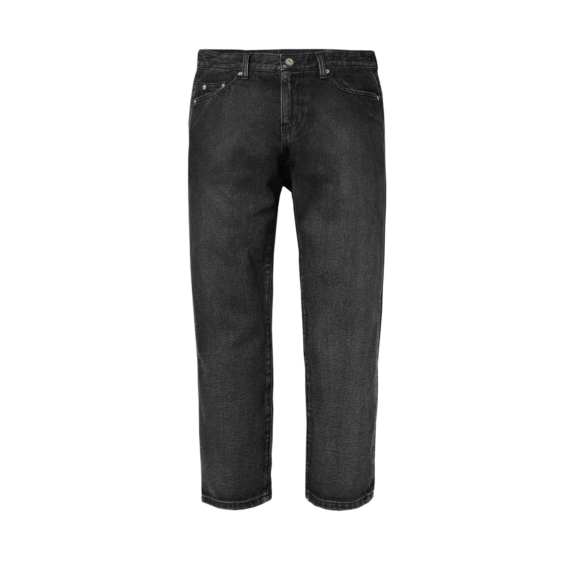 tapered crop jeans / black