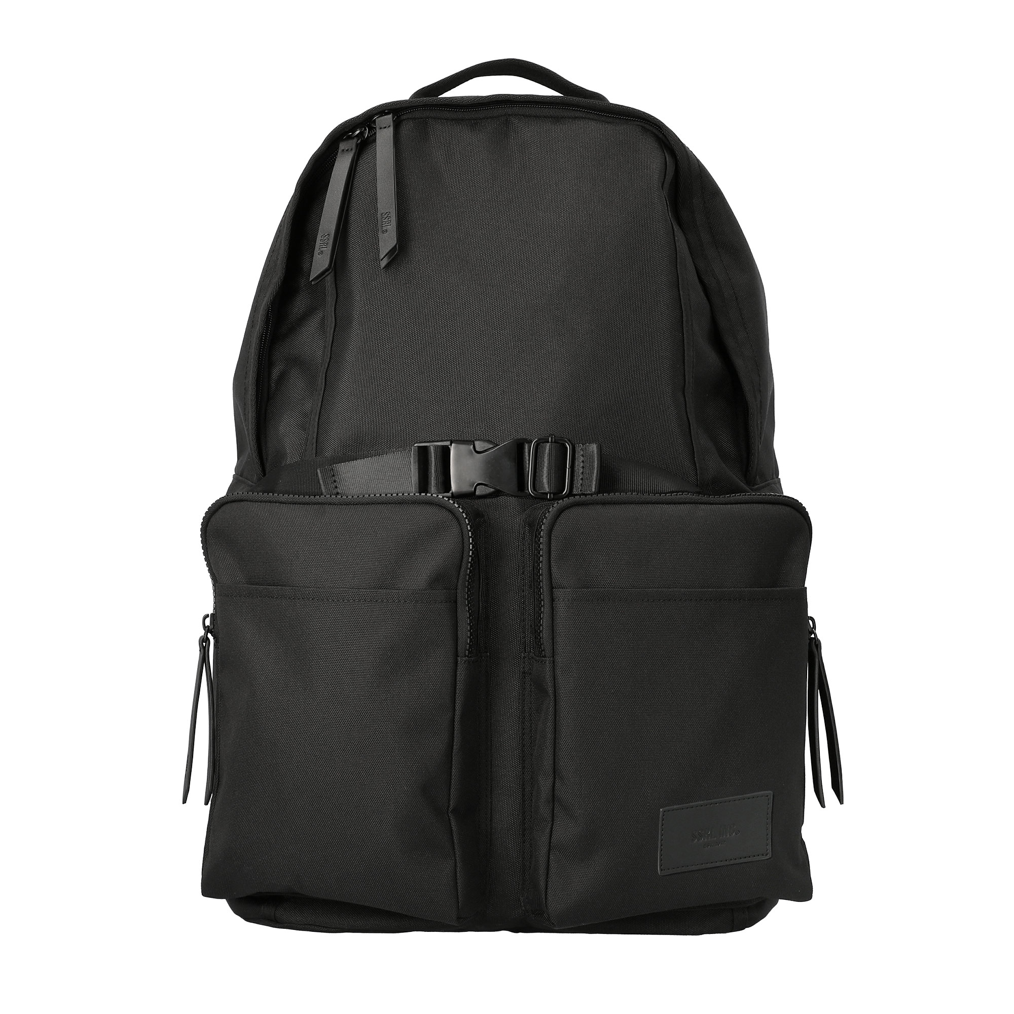 [5월30일 예약출고] dual pocket backpack / black