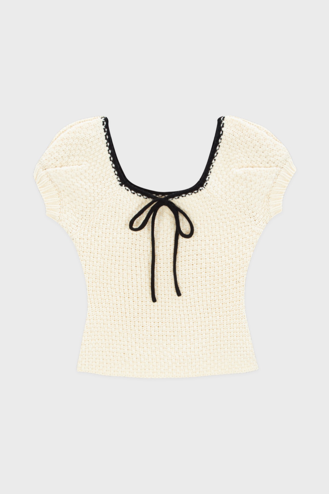 sinoon シヌーン Puff Half Knit Top (Ivory) SINOON ｜시눈 공식 온라인 스토어