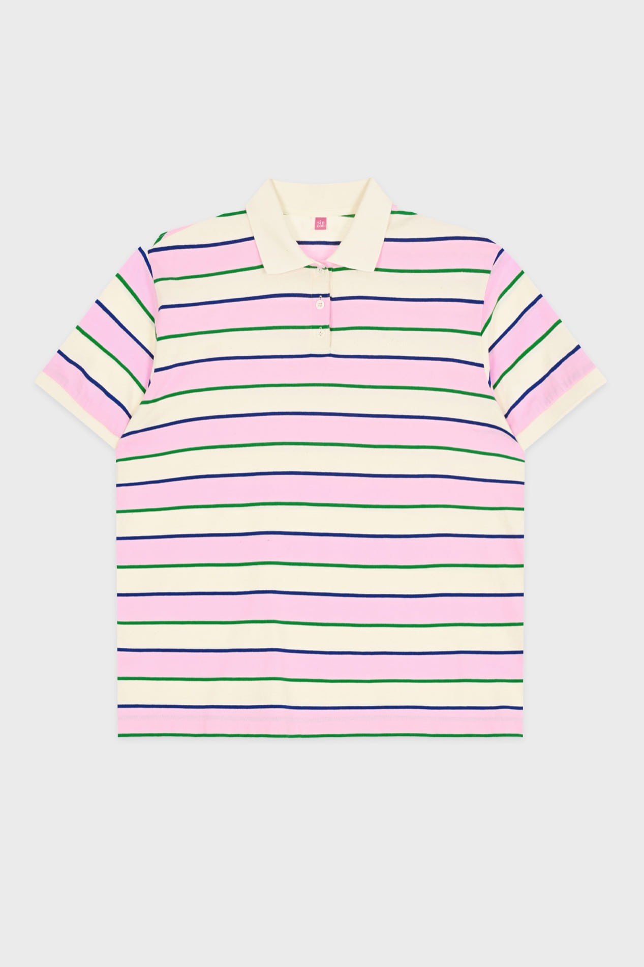 【Sinoon】 Bold Stripe Half Sleeve PK Shirt 3色 SINOON