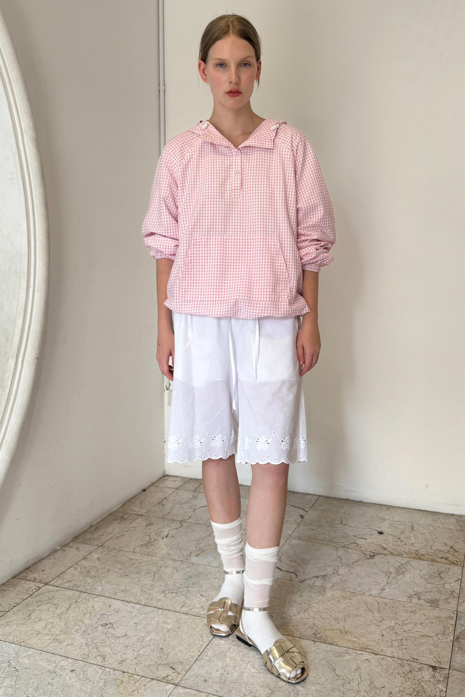 【Sinoon】 Rose Scallop Half Pants / 追跡付 SINOON ｜시눈 공식 온라인 스토어