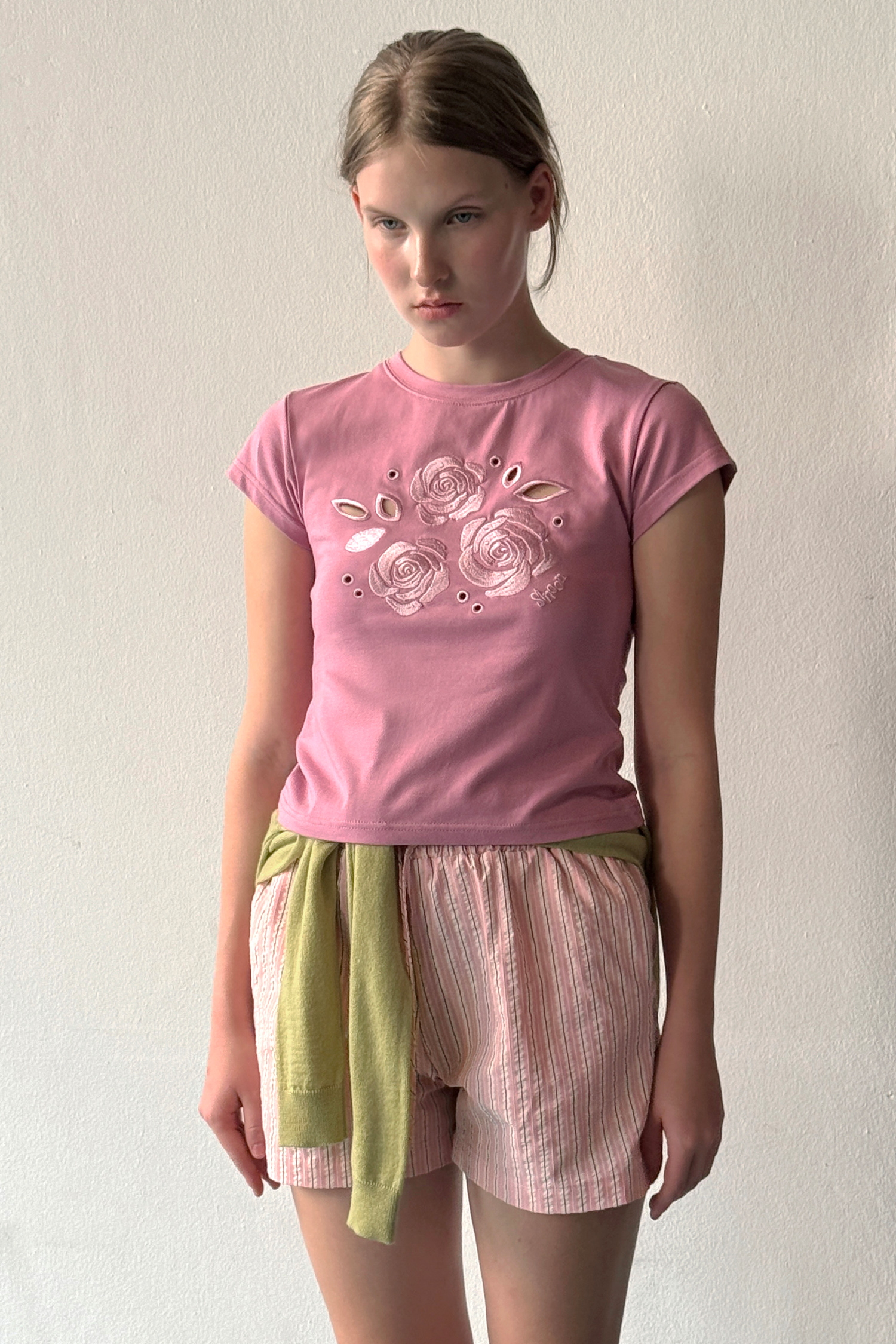 【sinoon】Rose Punching T-Shirt (4 COLORS) SINOON