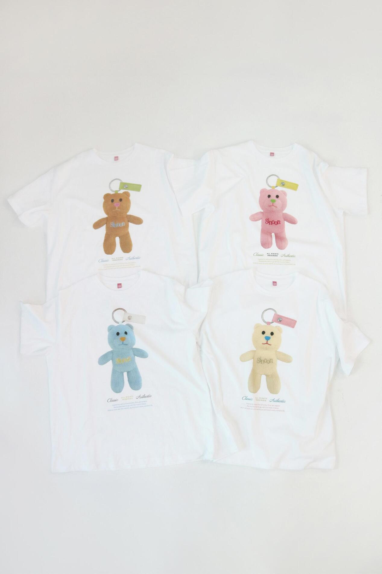 韓国人気【SINOON】NOONI Bear Keyring T-Shirt Sinoon】 NOONI Bear Keyring T-Shirt 4色 (sinoon/Tシャツ