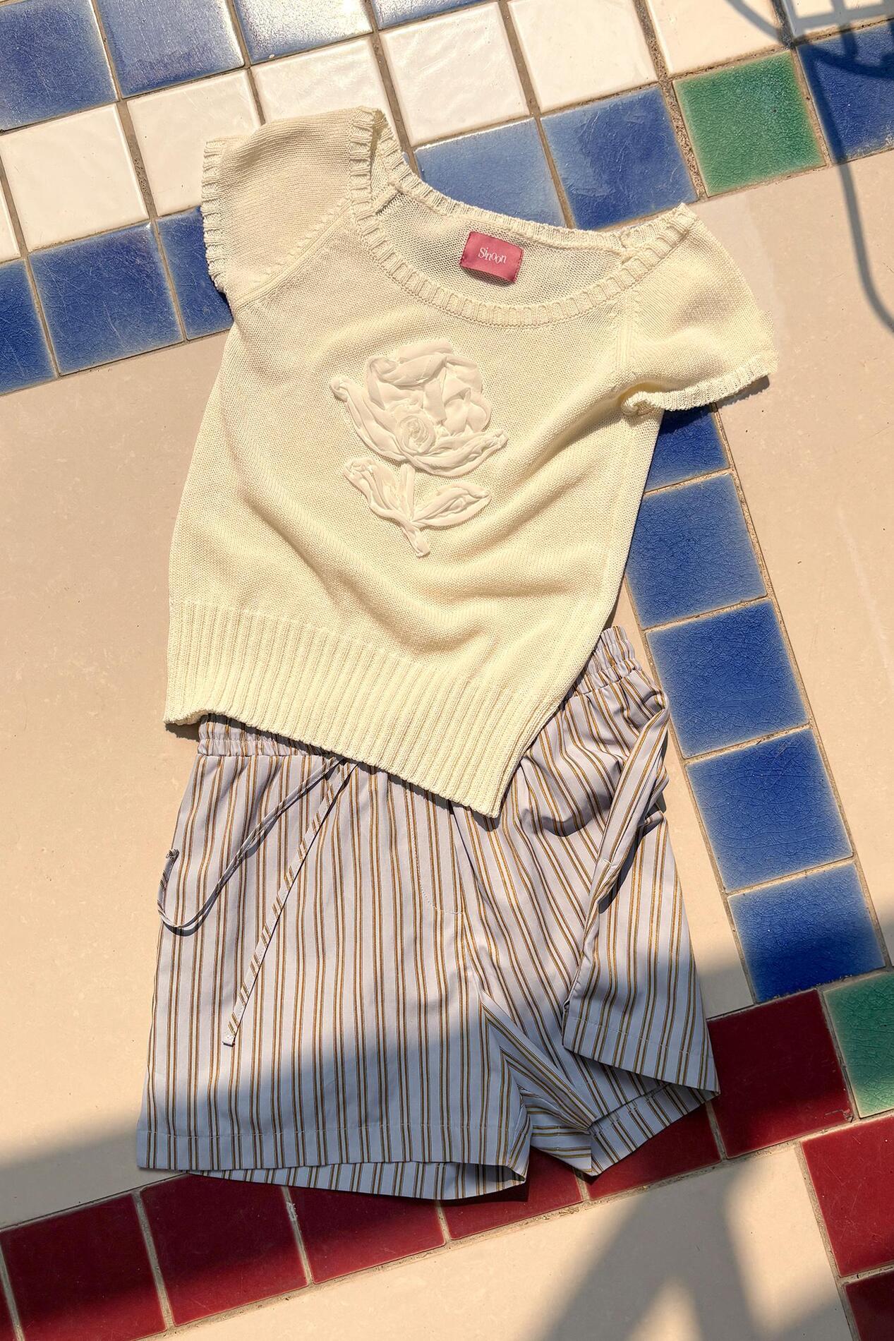 SINOON ■ Flower Raglan Knit c83be0744ec2f203979e8e91568639