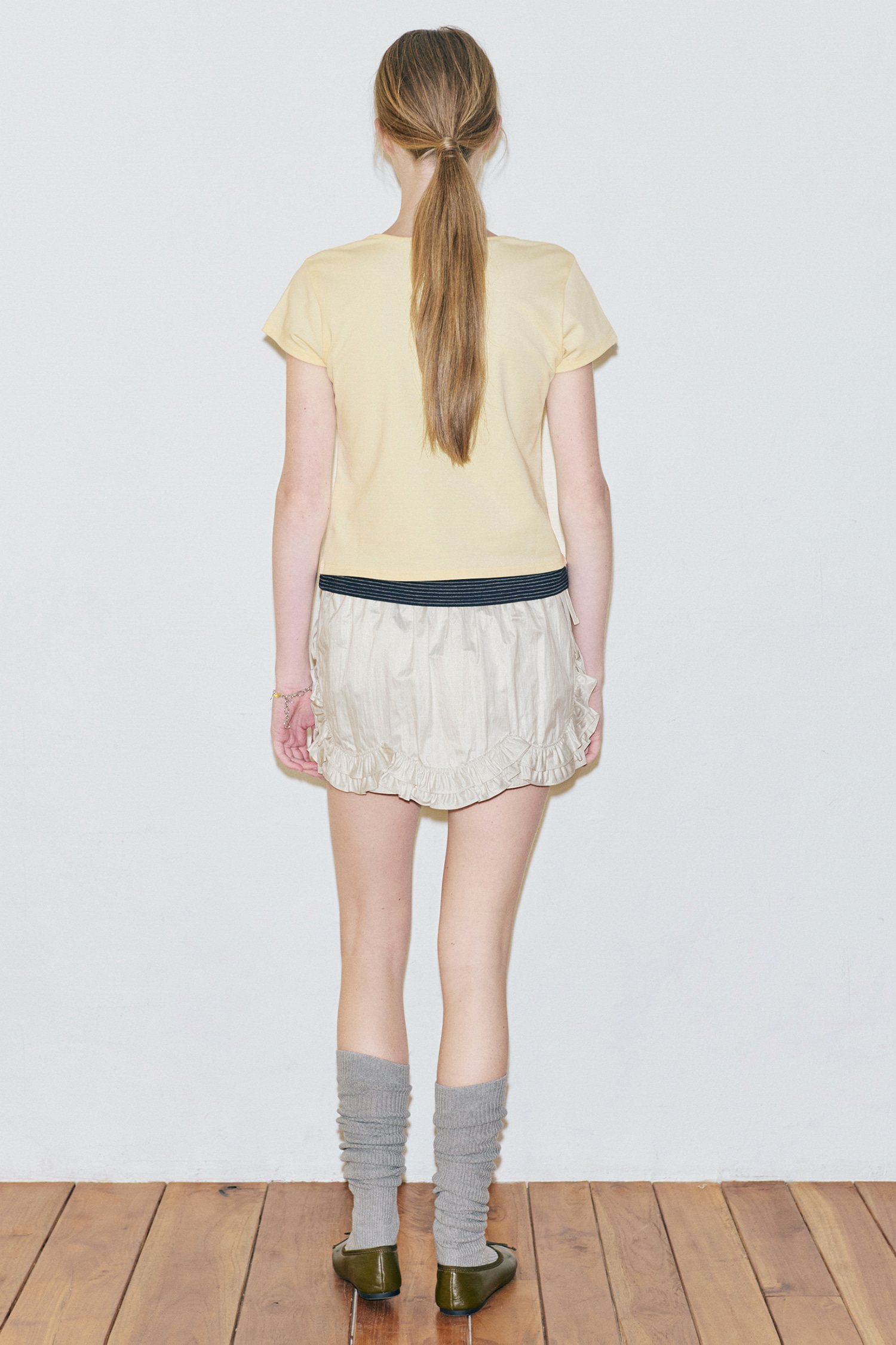 SINOON] 스커트 Rose Frill Mini Skirt 옐로우 | 여성 스커트