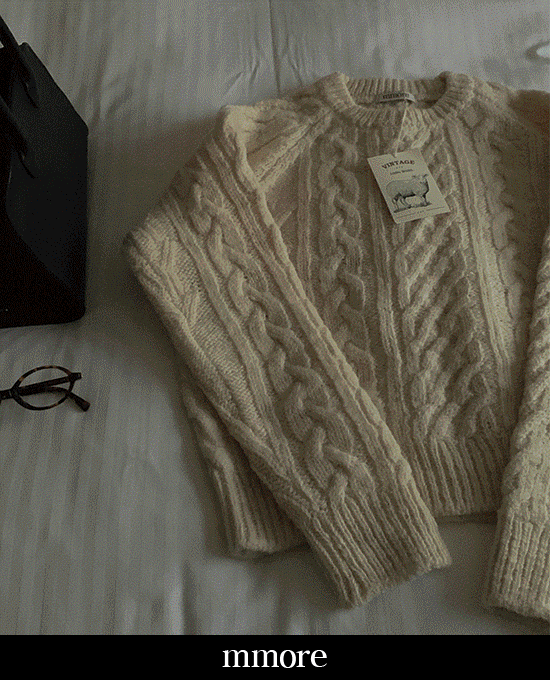 [mmore] noel vintage wool cable knit (wool 100%)단독주문시 당일발송