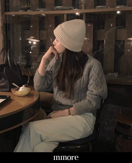 [mmore] fog cable round knit(wool 10%)단독주문시 당일발송