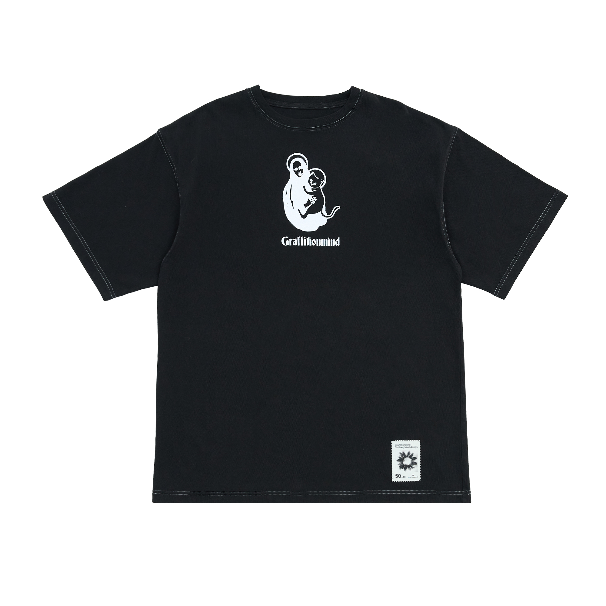 [GRAFFITIONMIND] Cat Pigment T-shirt ☆送料込☆ Cat Pigment T-shirt (Black) - GRAFFITIONMIND