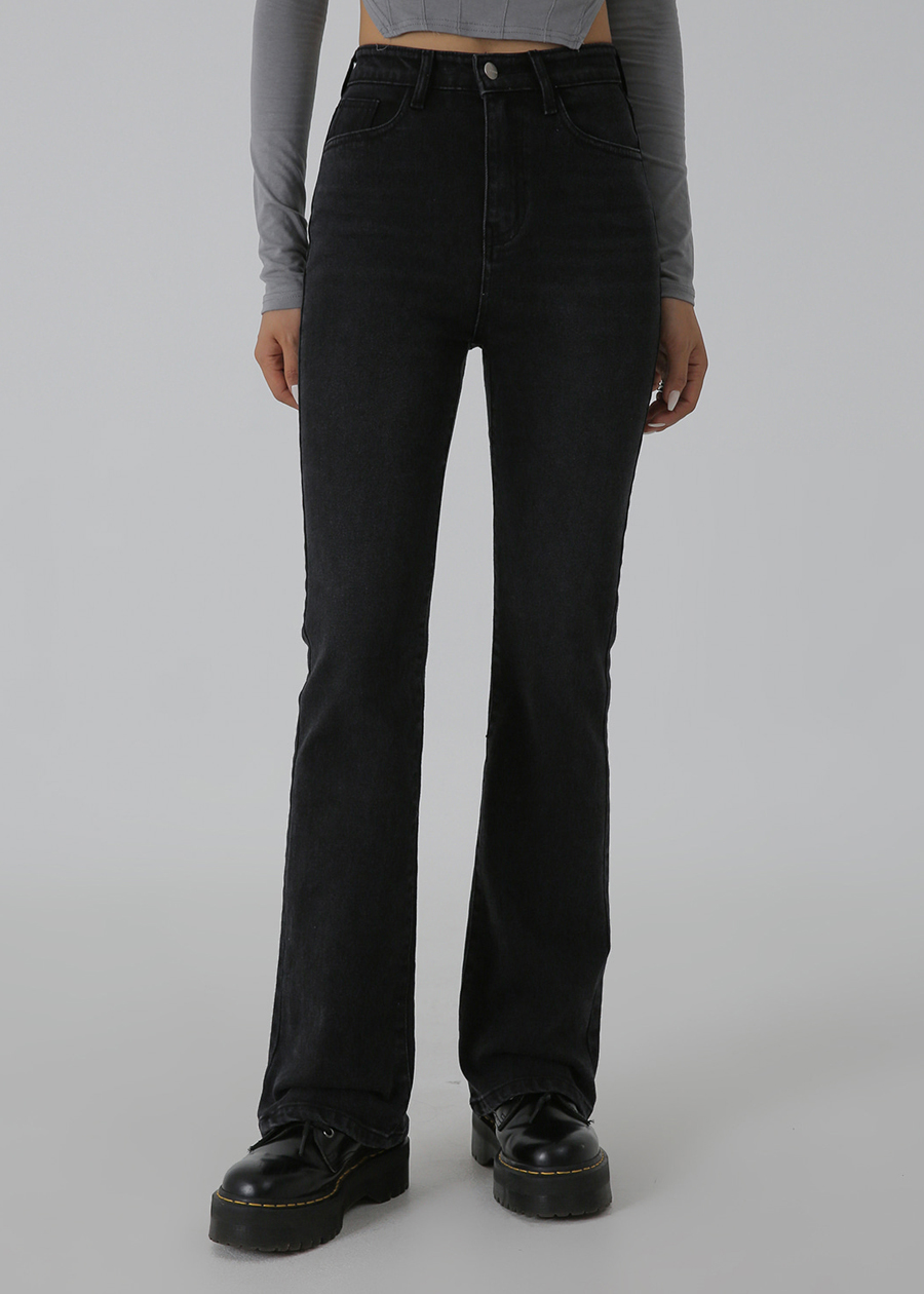 B-DENIM] SLIM BOOTS-CUT 001 - BLACK - BLACKUP