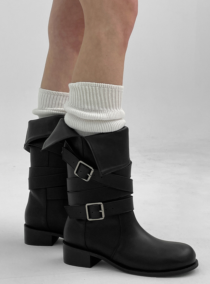 MADE] Cycle Biker Long Boots - BLACKUP