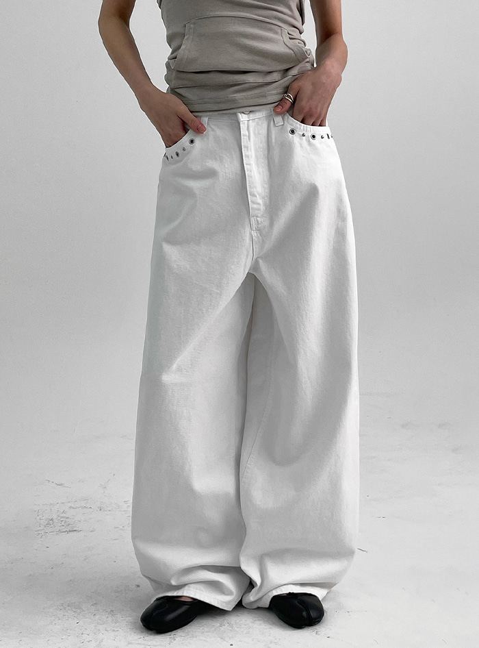 【BLACKUP】Sold Wide Cotton Pants Cotton pants - BLACKUP