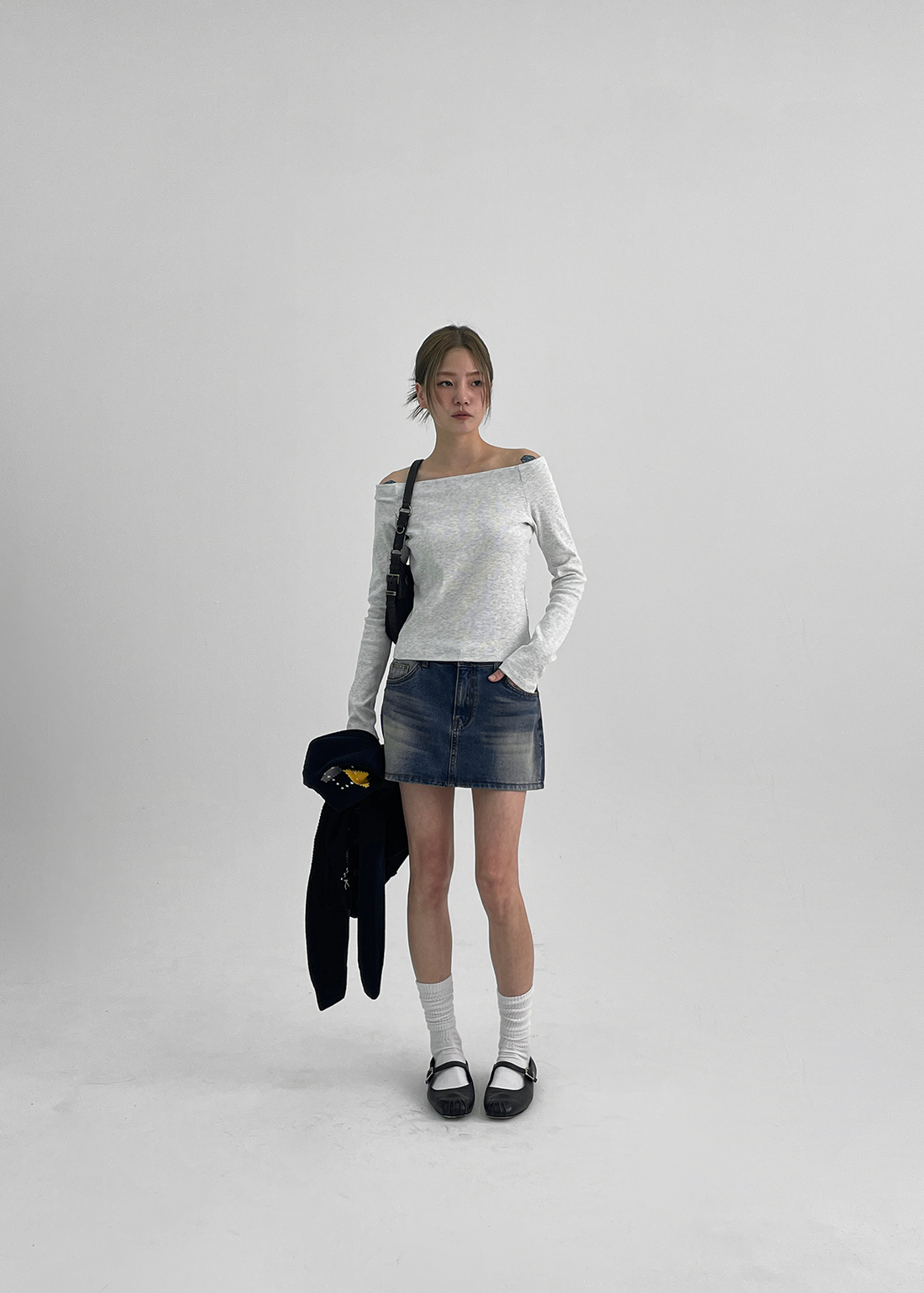 MADE] Utah Off-Shoulder Long Sleeve T-Shirt - BLACKUP