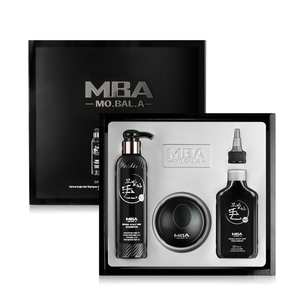 [DAYCELL] MBA MoBalA Special Hair &amp; Scalp Care Set, 3 PCS : Shampoo + Treatment + Hair Brush