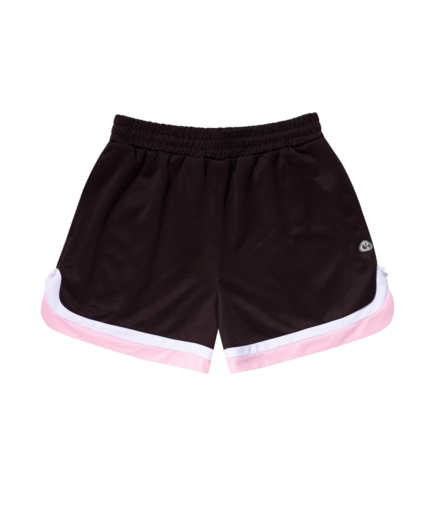LACE JERSEY SHORTS BROWN