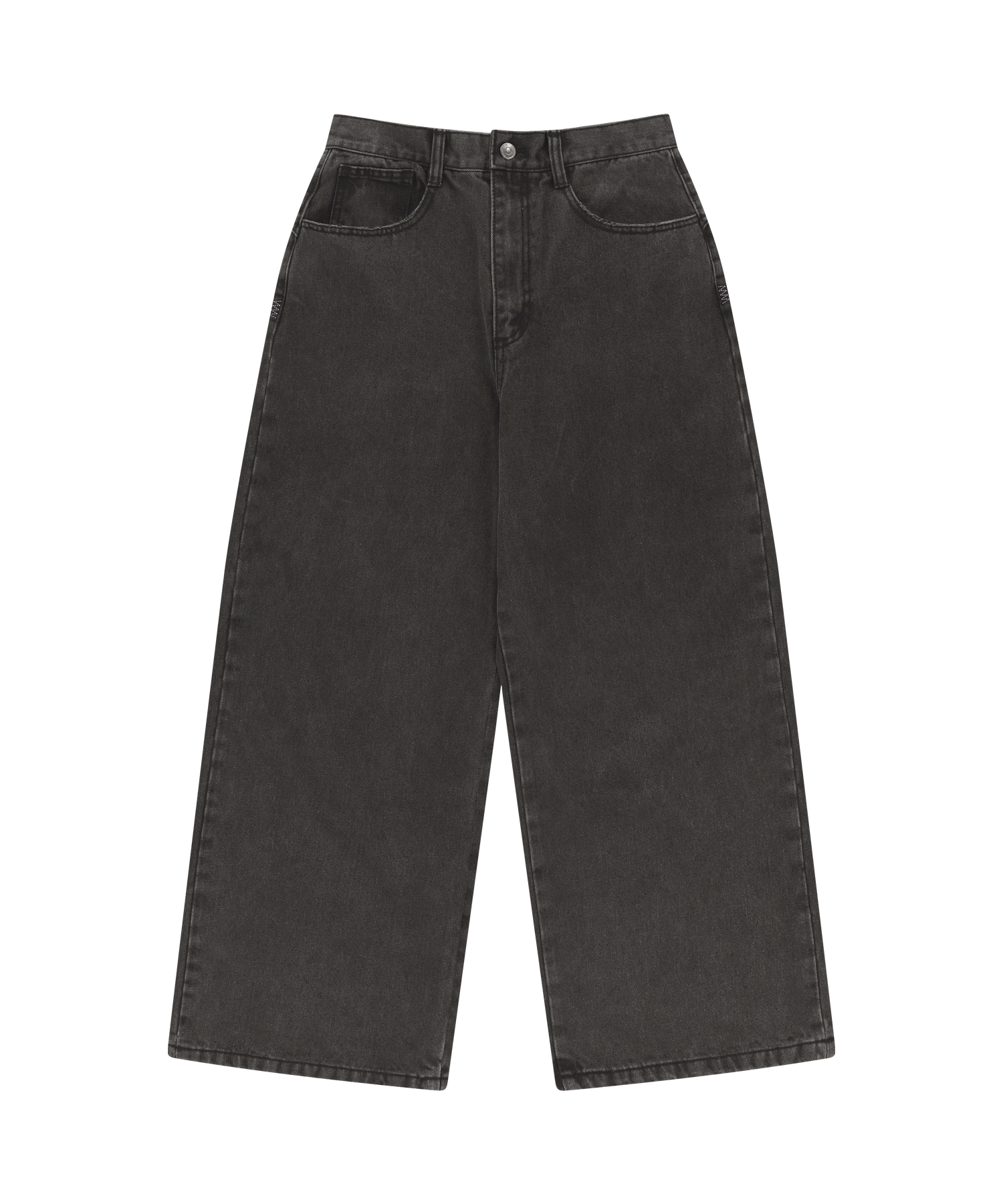 W STITCH DENIM PANTS BLACK - coyseio