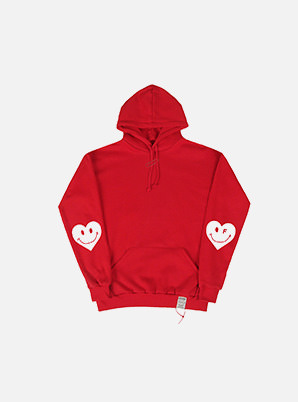GRAVER ELBOW HEART CLIP HOODIE RED