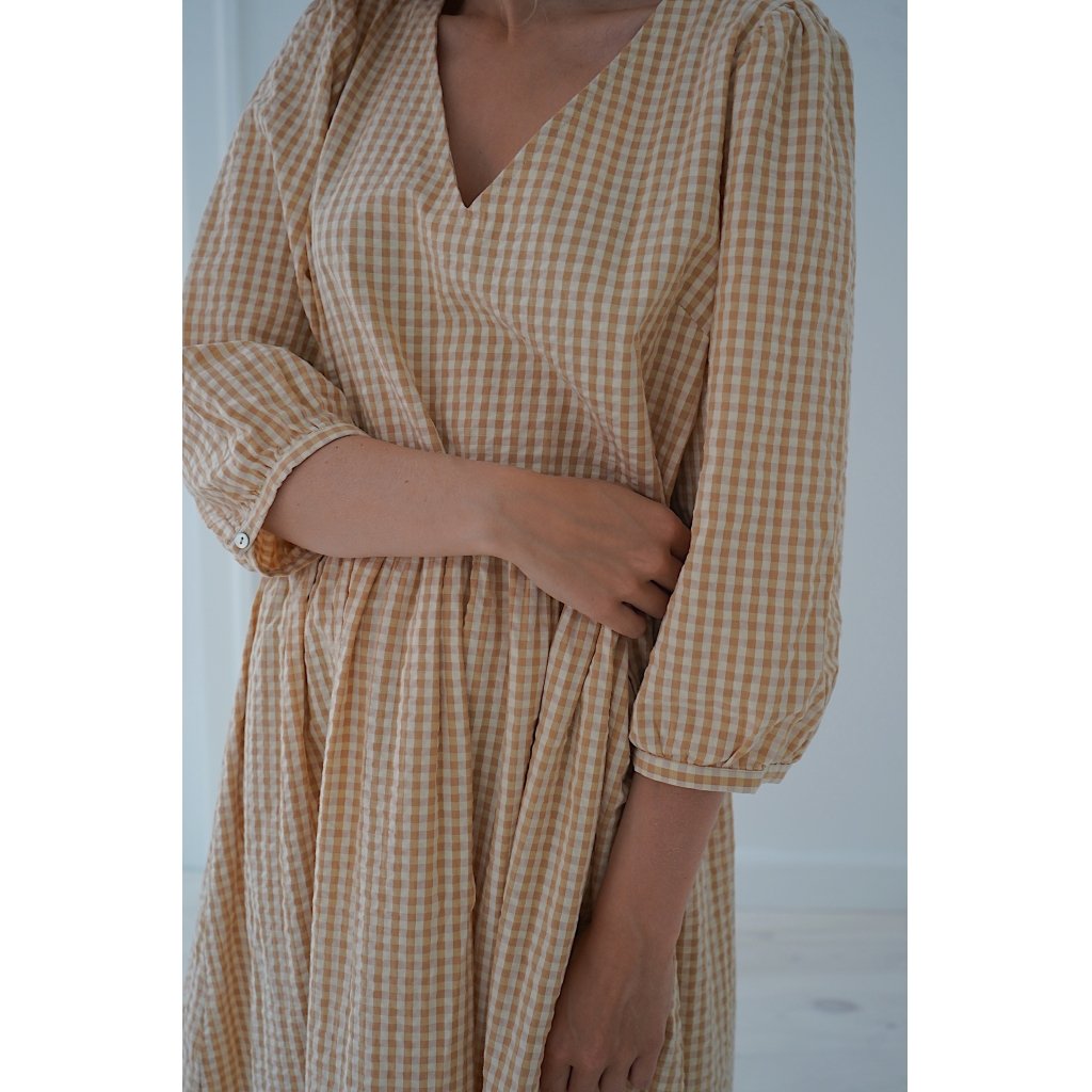 Birch Mommy Dress - Toffee Check ★ONLY L★