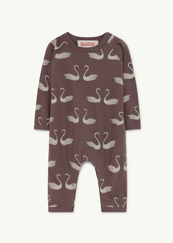 Owl Baby Pyjama Deep Brown Swans- F21033-118_EB ★ONLY 18M★