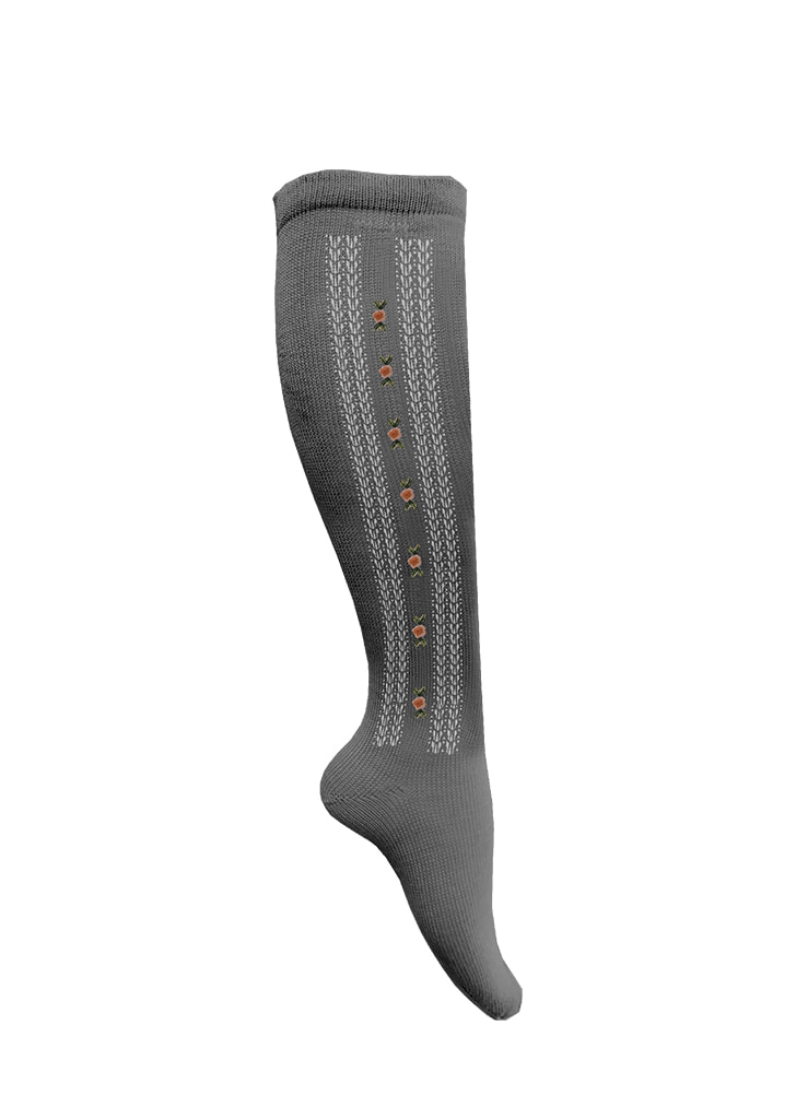 MiP:: Embroidered Cotton Socks  - Grey