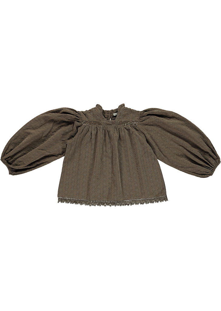 Matilda Blouse - Coffee - Natural Dye ★ONLY 8Y★