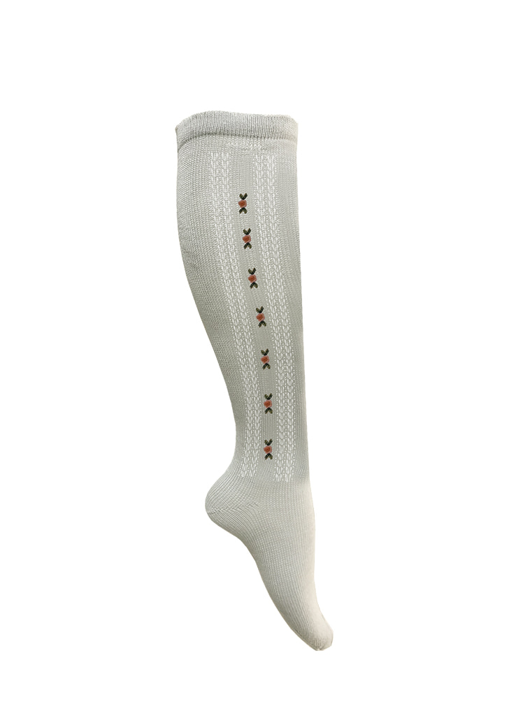 MiP:: Embroidered Cotton Socks  - Ecru