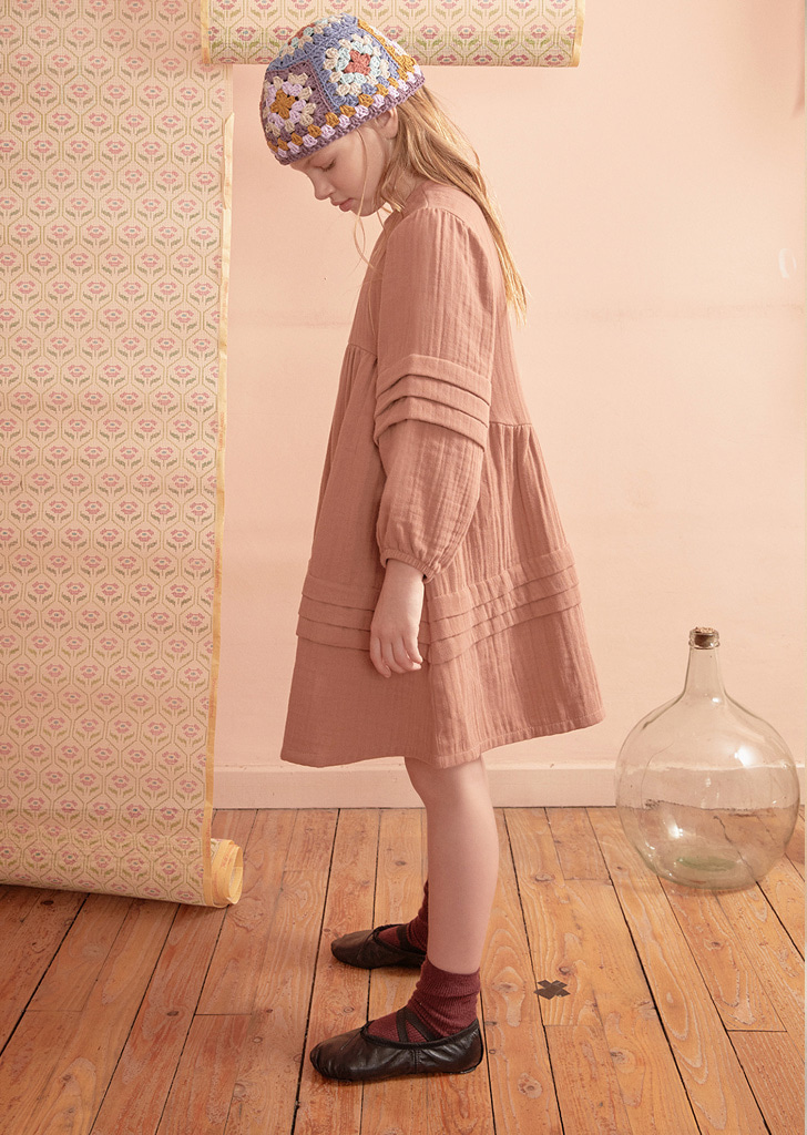 JM::Eloisa Textured Musseline Dress - Brick